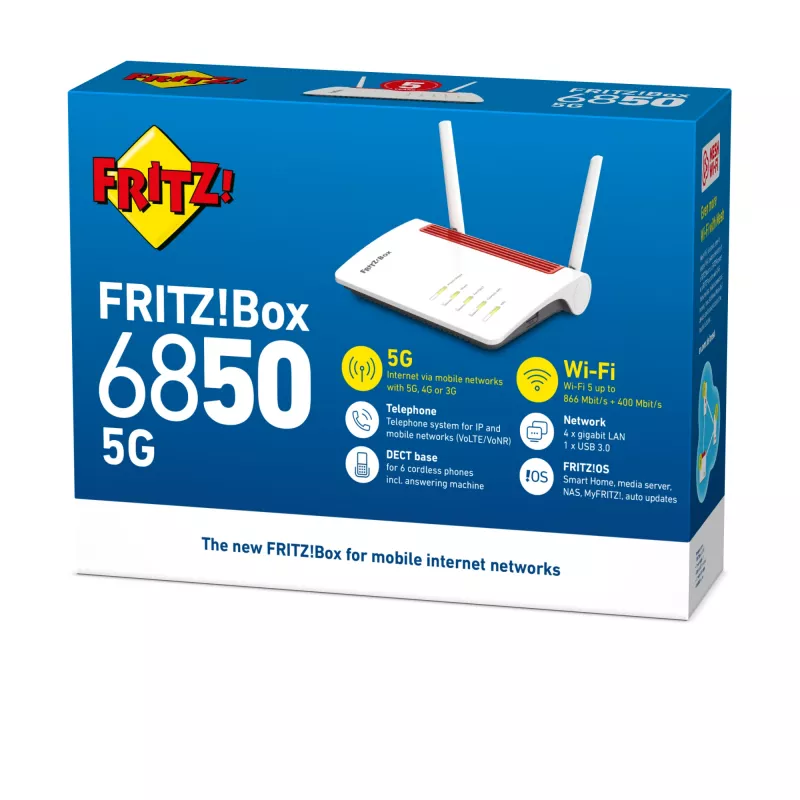 Box 6850 router Wi-Fi 5G Gigabit Ethernet dual band (2,4 GHz / 5 GHz) bianco