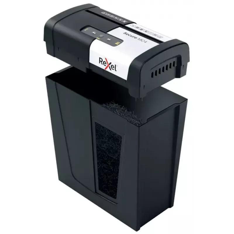 Rexel Secure MC4 distruggidocumenti a microtaglio 60 dB nero, argento
