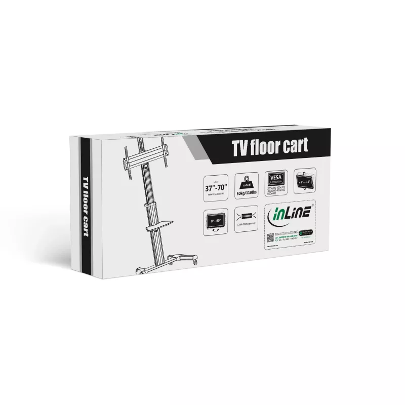 Carrello TV regolabile in altezza InLine, per TV LED 37
