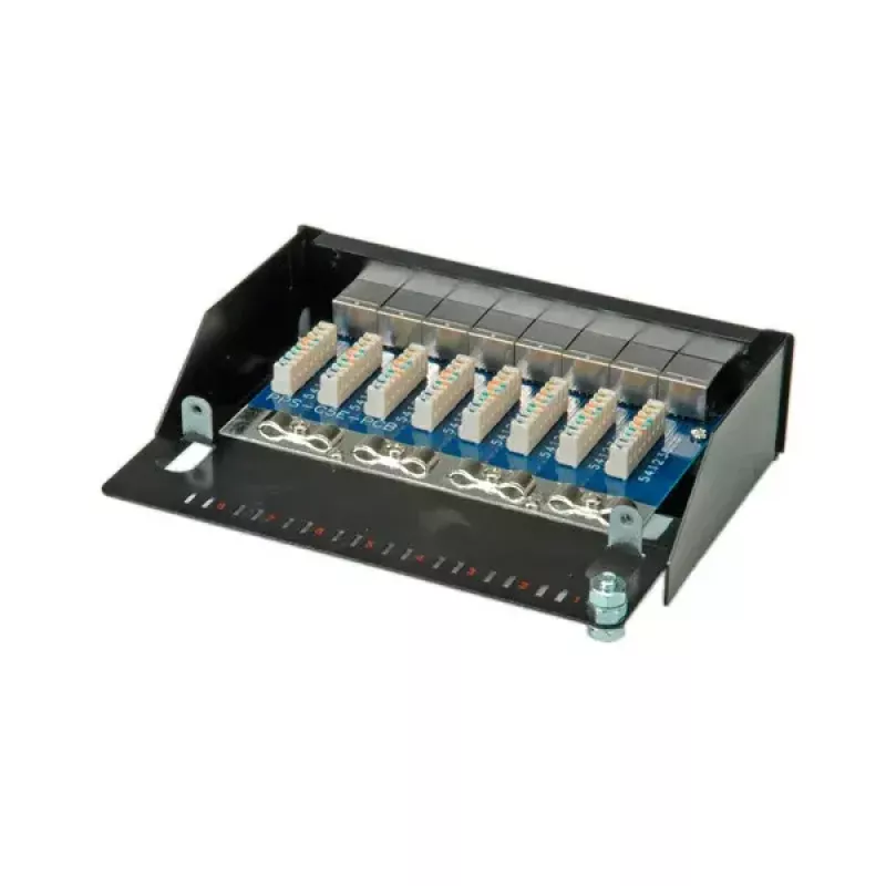 Patch panel a parete ROLINE Cat.5e 8 porte STP nero