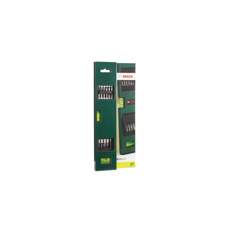 Bosch 2607017070 Set di inserti per cacciavite con livella a bolla, 17 pz.
