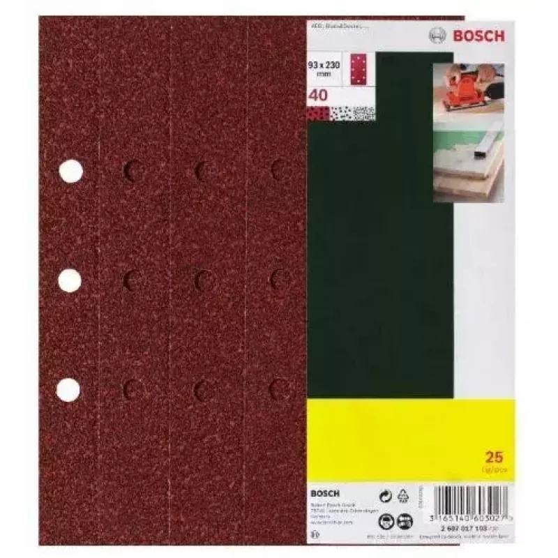 Bosch 2 607 017 097 accessori levigatura 25 pz.