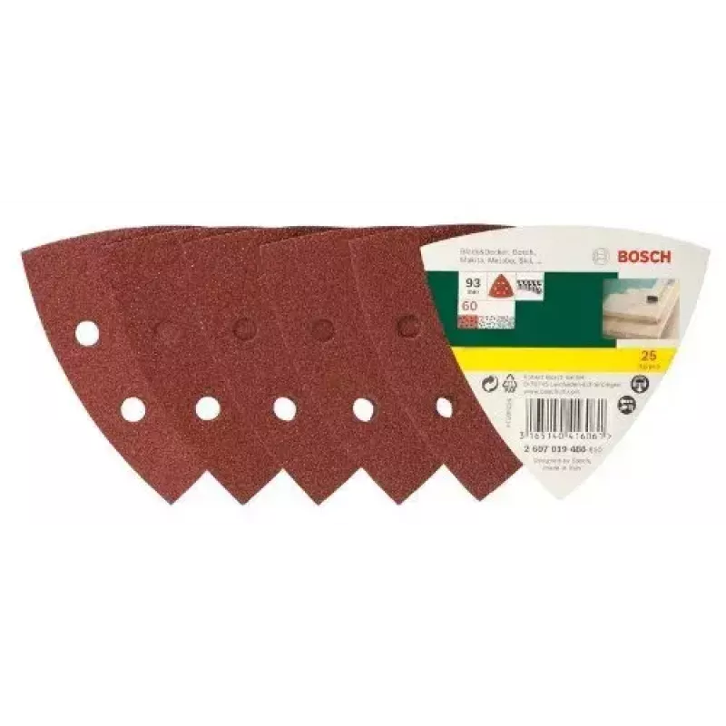 Bosch 2 607 019 488 accessori levigatura 25 pezzi