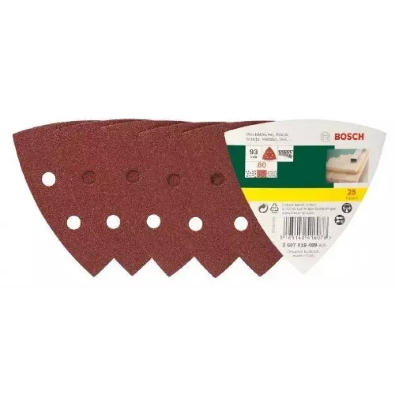 Bosch 2 607 019 489 accessori levigatura 25 pezzi