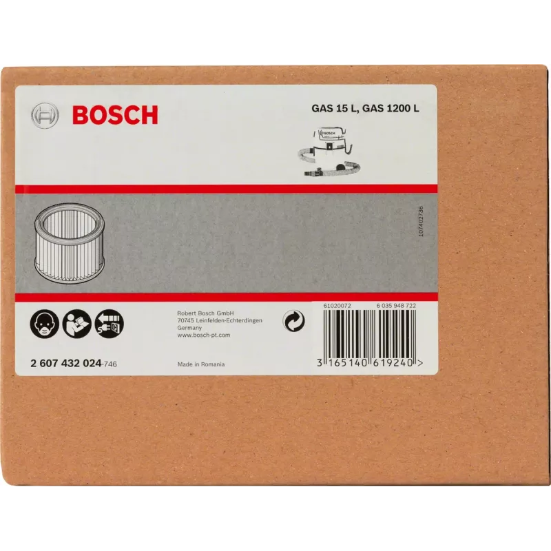 Bosch 2 607 432 024 accessorio/ricambio aspirapolvere filtro aspira liquidi