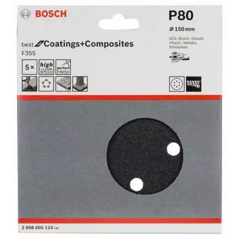 Foglio abrasivo Bosch F355 5 pezzi