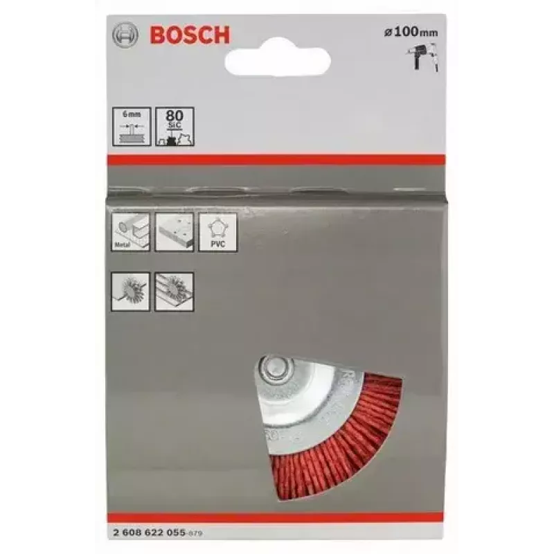 Bosch 2 608 622 055 Spazzola a disco, nylon con corindone, 100 mm