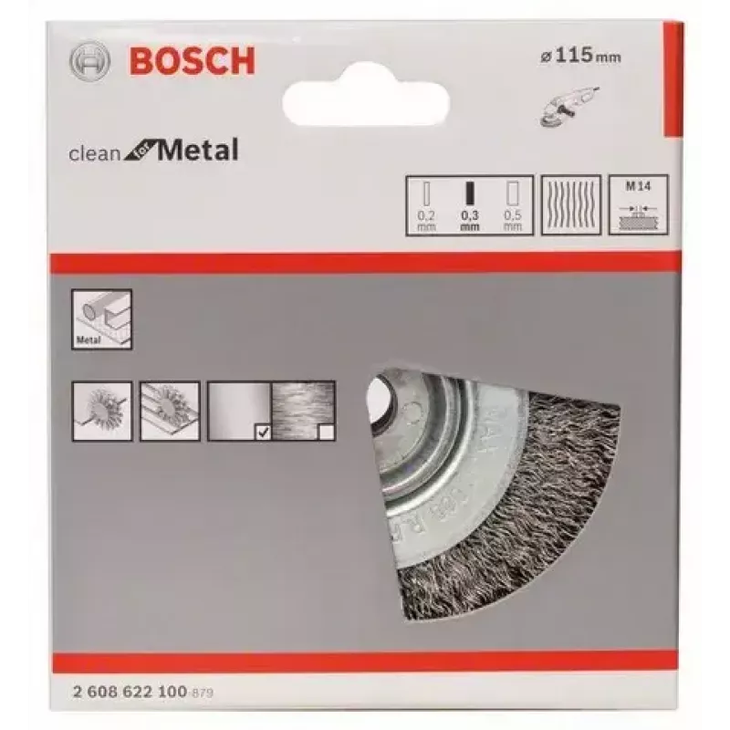 Spazzola metallica Bosch 2 608 622 100 11,5 cm diametro gambo 1,4 cm