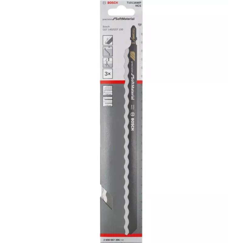 Bosch 2608667396 lama per seghetto alternativo acciaio al carbonio (HCS) 3 pezzi