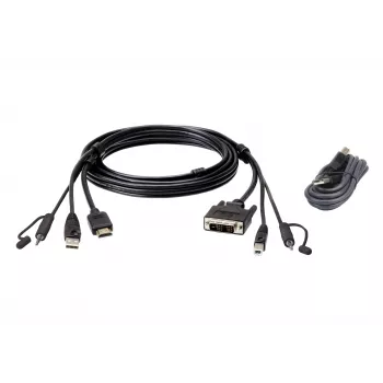 Cavo KVM ATEN HDMI a DVI-D USB USB con audio; 1,8 m USB HDMI a DVI-D Secure KVM