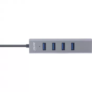 Hub multiplo USB-C 3.2 InLine (4x USB-A 5Gb/s), OTG, case in alluminio
