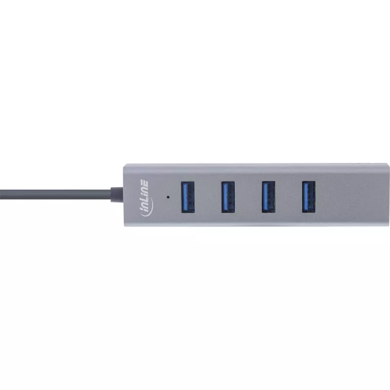 Hub multiplo USB-C 3.2 InLine (4x USB-A 5Gb/s), OTG, case in alluminio