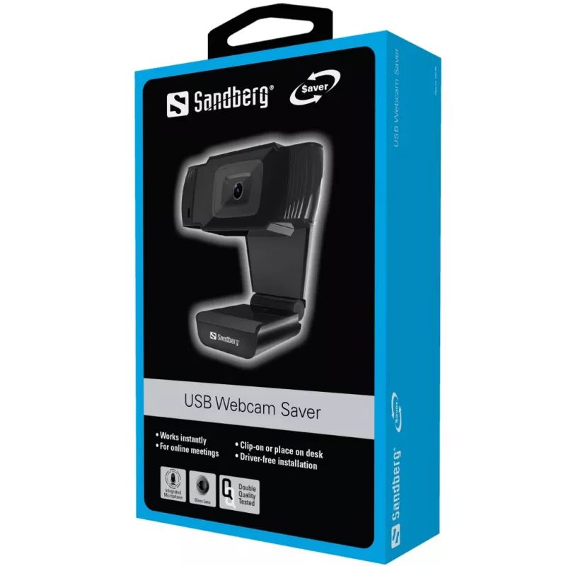 Webcam USB Sandberg 480P Saver, 0,3 MP, 640 x 480 pixel, 30 fps, 640x480@30fps, 480p, Auto