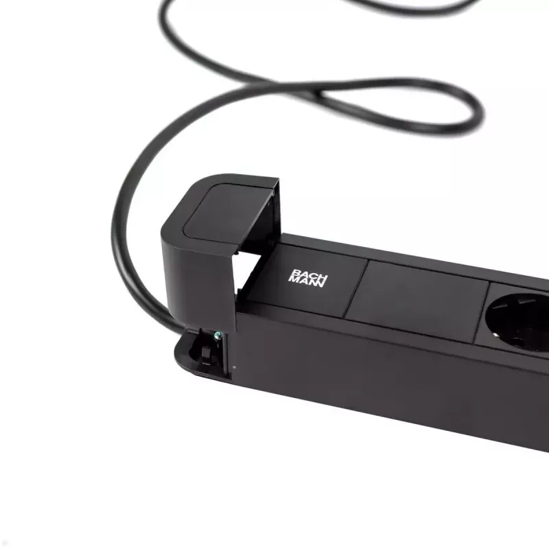 Prolunga elettrica Bachmann PRIMO 2 2 m 6 prese AC per interno nero
