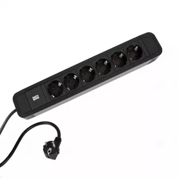 Prolunga elettrica Bachmann PRIMO 2 2 m 6 prese AC per interno nero
