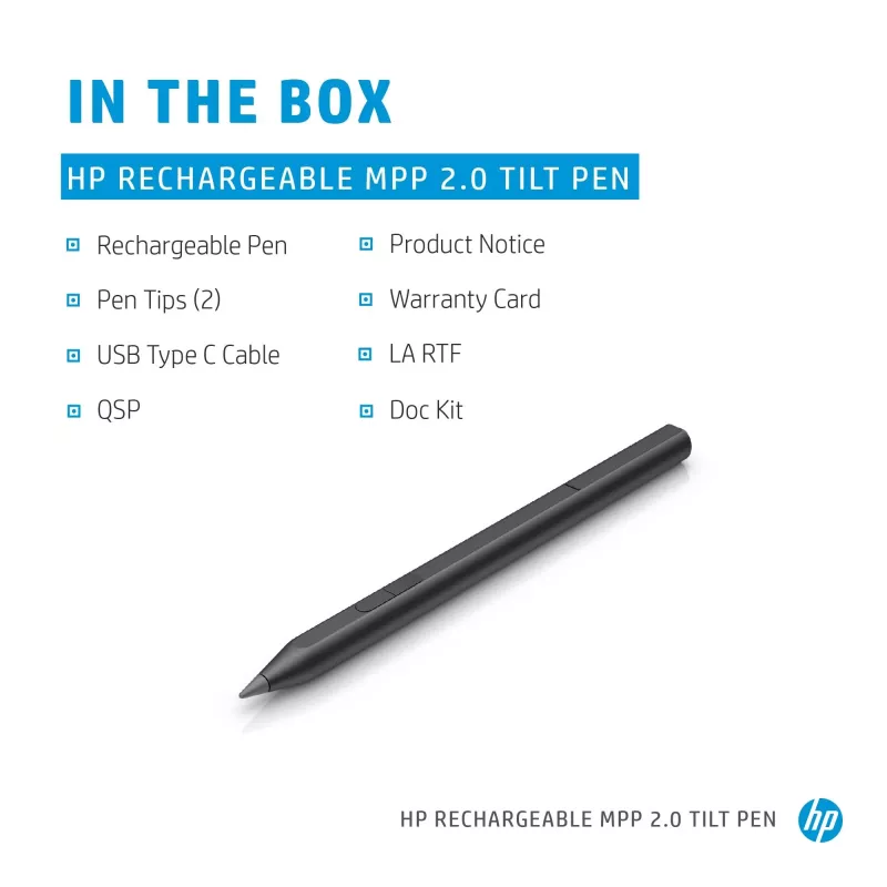 HP MPP 2.0 Tilt Pen ricaricabile (nero), laptop, HP, nero, 1 mese, Cina, Home
