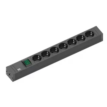 Prolunga elettrica Bachmann 420.0014 2m 7 prese AC per interni nero