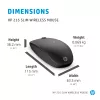 HP 235 mouse wireless sottile, ambidestro, ottico, RF Wireless, 1600 DPI, nero