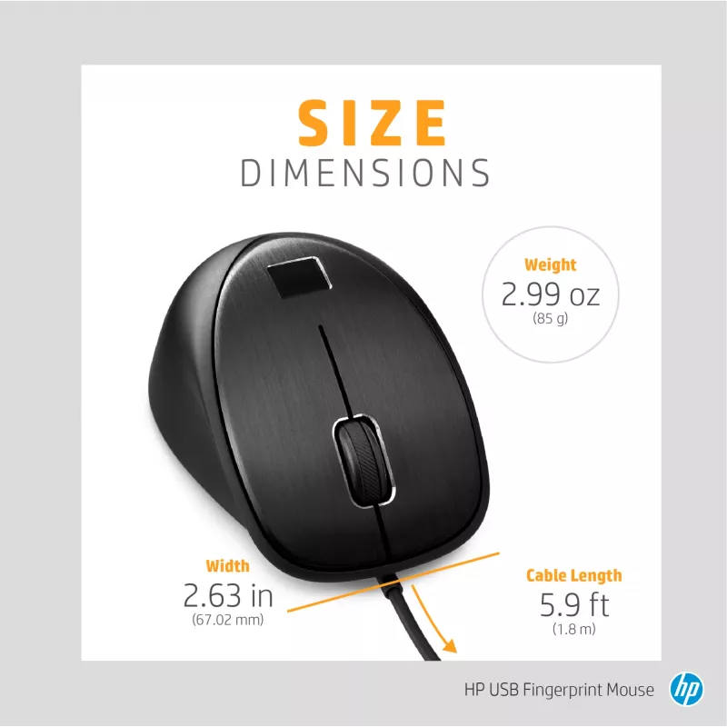 Mouse con lettore di impronte USB HP USB Type-A