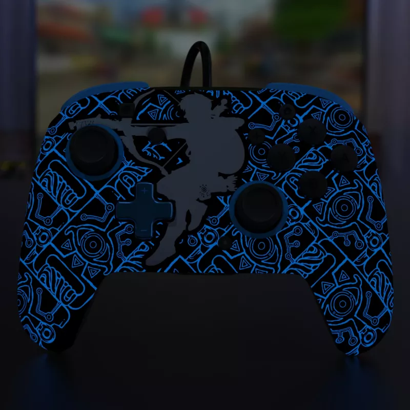 PDP Nintendo Switch Sheikah Shoot REMATCH GLOW Controller, gamepad, Nintendo Switch, Nintendo Switch Lite, Nintendo Switch OLED, D-pad, tasto Home, analogico / digitale, con filo, USB