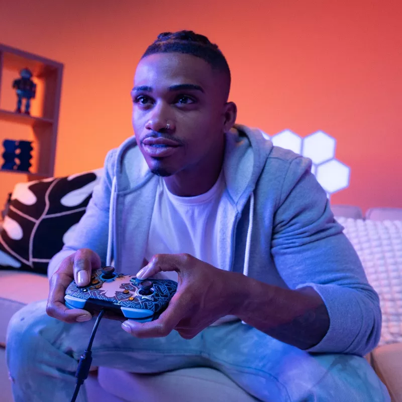 PDP Nintendo Switch Sheikah Shoot REMATCH GLOW Controller, gamepad, Nintendo Switch, Nintendo Switch Lite, Nintendo Switch OLED, D-pad, tasto Home, analogico / digitale, con filo, USB