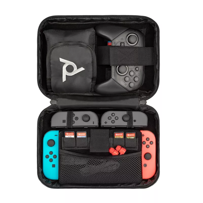 PDP Commuter Case - Elite Edition, custodia, Nintendo, nero, grigio, Nintendo Switch, Nintendo Switch Lite, Nintendo Switch OLED, antigraffio, resistente alle cadute, con zip