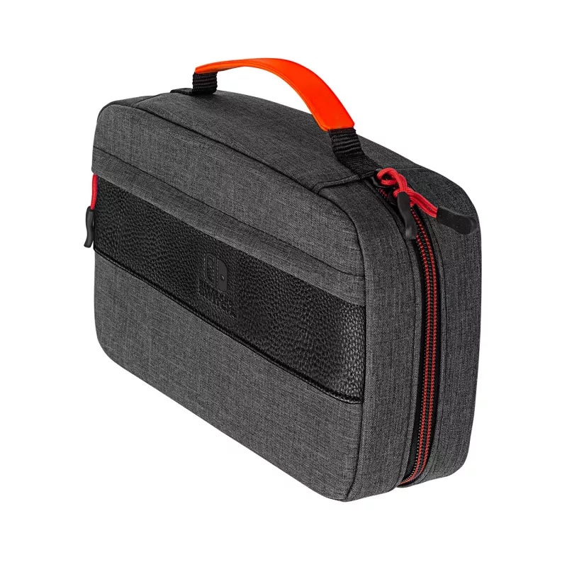 PDP Commuter Case - Elite Edition, custodia, Nintendo, nero, grigio, Nintendo Switch, Nintendo Switch Lite, Nintendo Switch OLED, antigraffio, resistente alle cadute, con zip