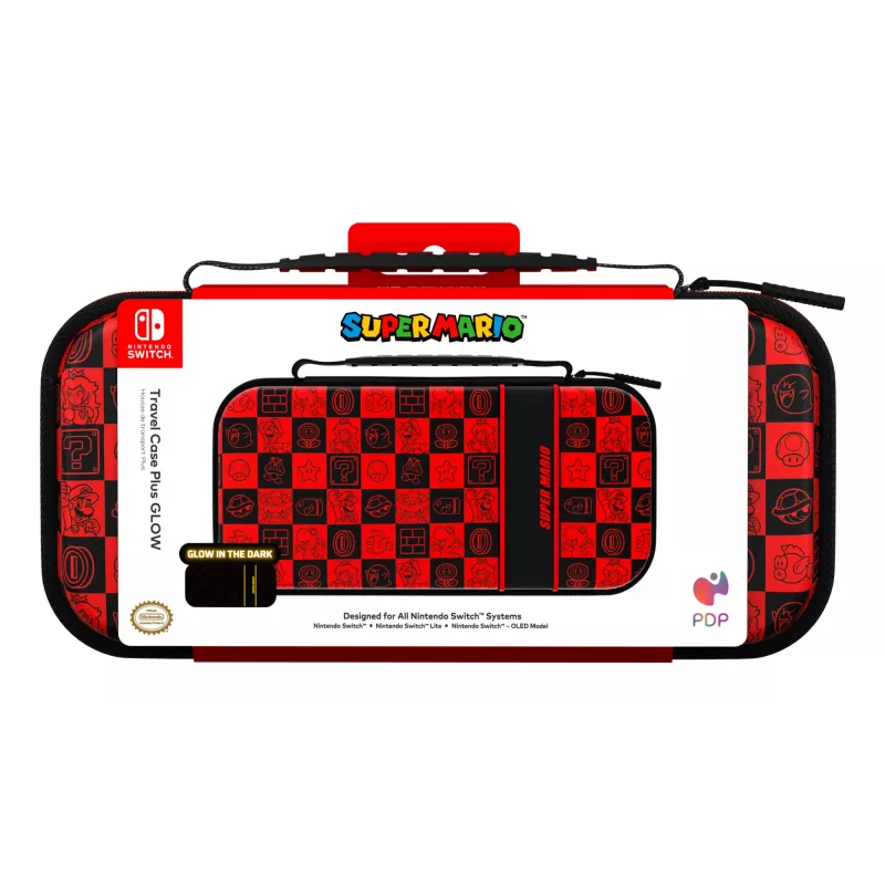 PDP Travel Case Plus GLOW: Super Icon, per Nintendo Switch, Nintendo Switch Lite, Nintendo Switch – modello OLED