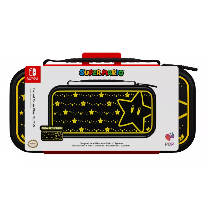 PDP Travel Case Plus GLOW: Super Star, per Nintendo Switch, Nintendo Switch Lite, Nintendo Switch - modello OLED