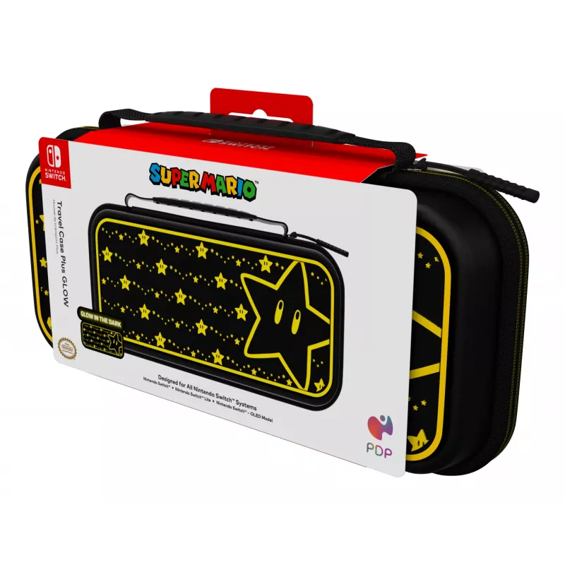 PDP Travel Case Plus GLOW: Super Star, per Nintendo Switch, Nintendo Switch Lite, Nintendo Switch - modello OLED