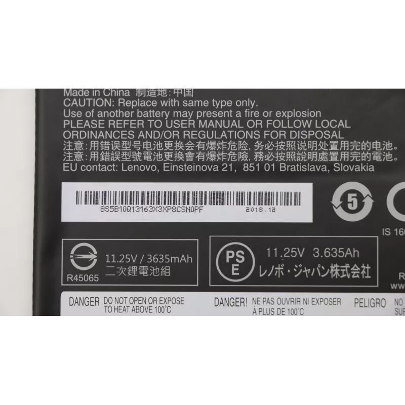 Lenovo 5B10Q13163 batteria per laptop, 42Wh, 3 celle, 11,25V