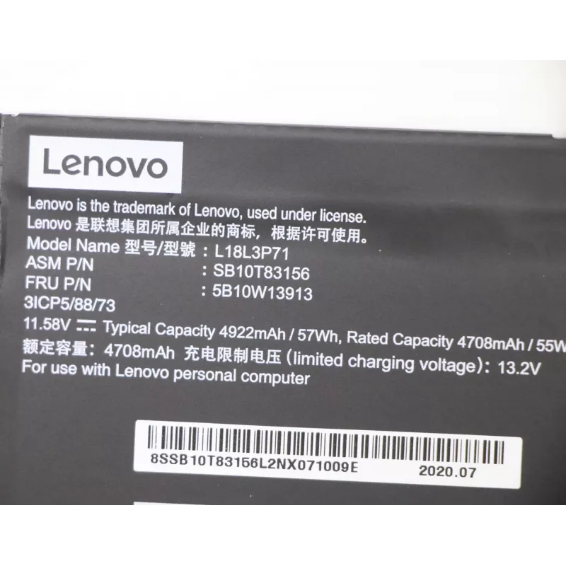 Batteria Lenovo 5B10W13913 per laptop Lenovo alimentazione affidabile