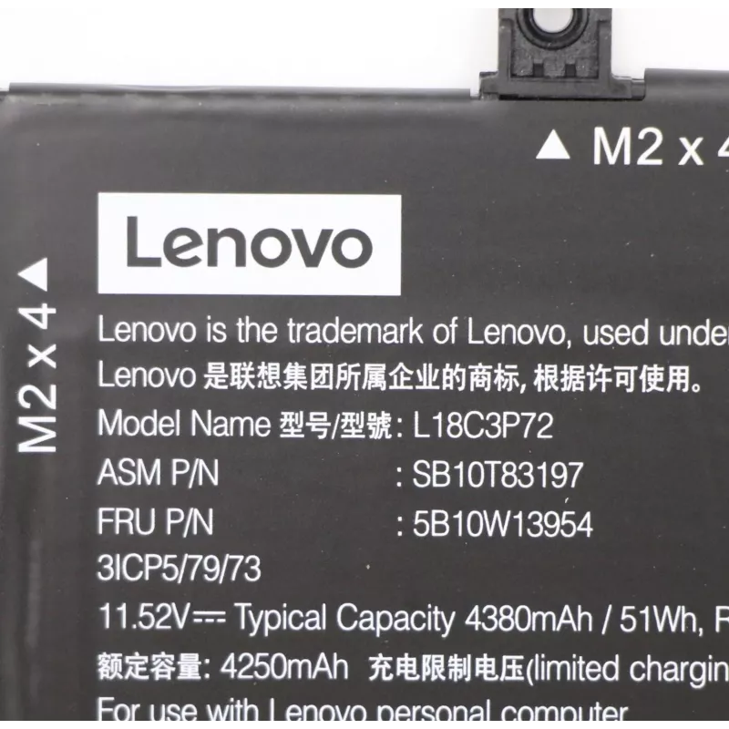 Batteria ricaricabile per laptop Lenovo 50Wh modello 5B10W13954 per notebook Lenovo compatibili