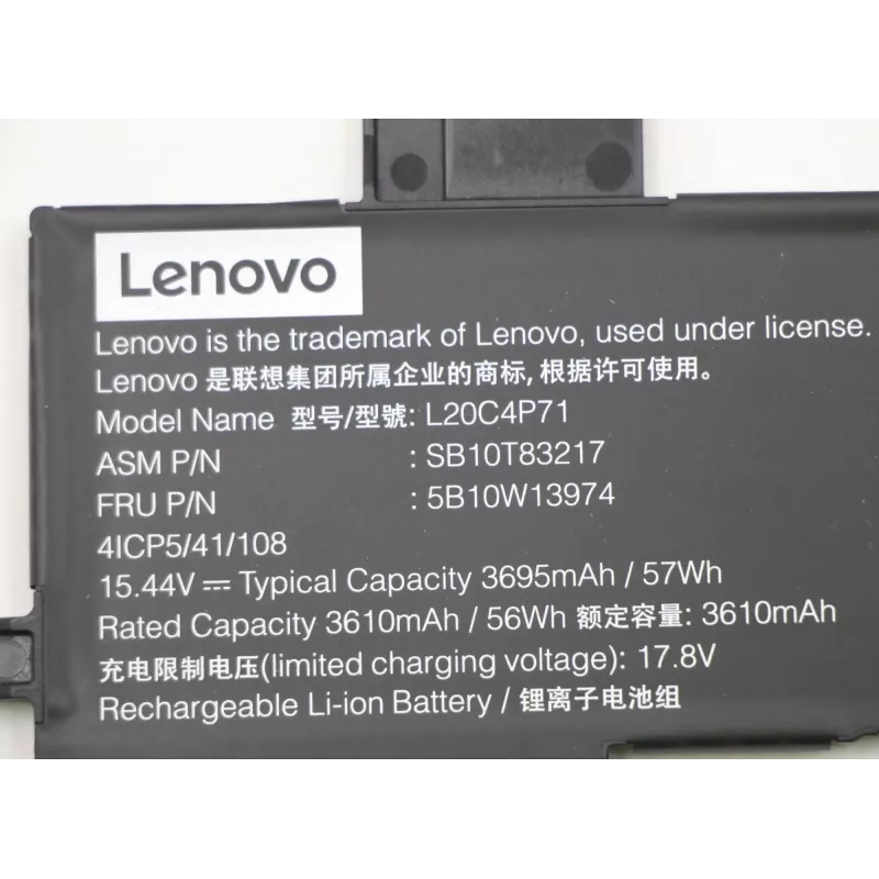 Batteria ricaricabile per laptop Lenovo 57Wh modello 5B10W13974 per laptop Lenovo compatibili