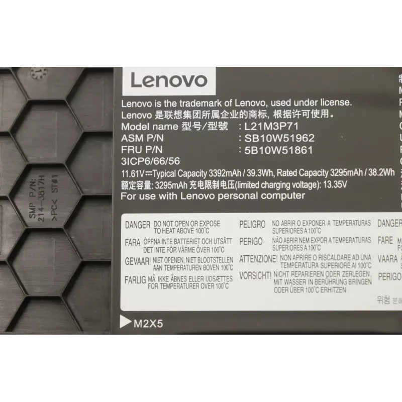 Batteria ricaricabile interna per laptop Lenovo 5B10W51861 39,3 Wh ioni di litio