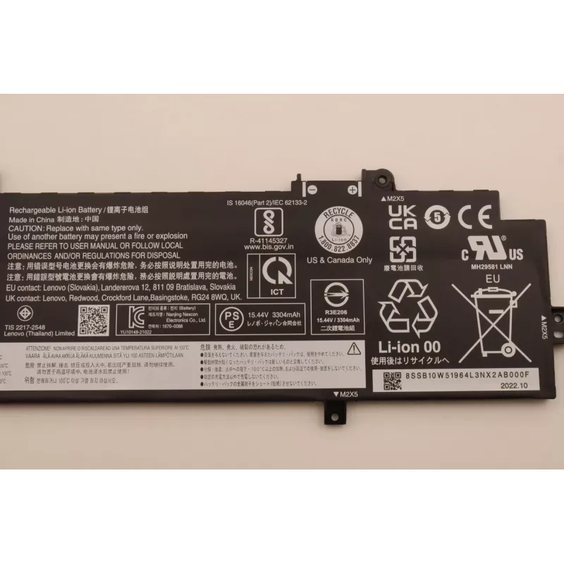Lenovo 5B10W51863 batteria interna per laptop, a 4 celle, 52,5 Wh, Li-Ion