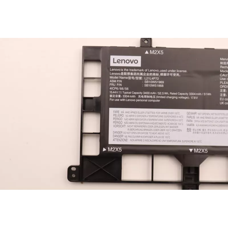 Batteria ricaricabile interna per laptop Lenovo 5B10W51868 4 celle 52,5 Wh per notebook Lenovo compatibili
