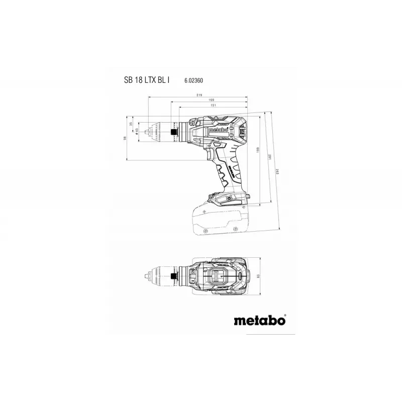 Trapano a pistola Metabo SB 18 LTX BL I
