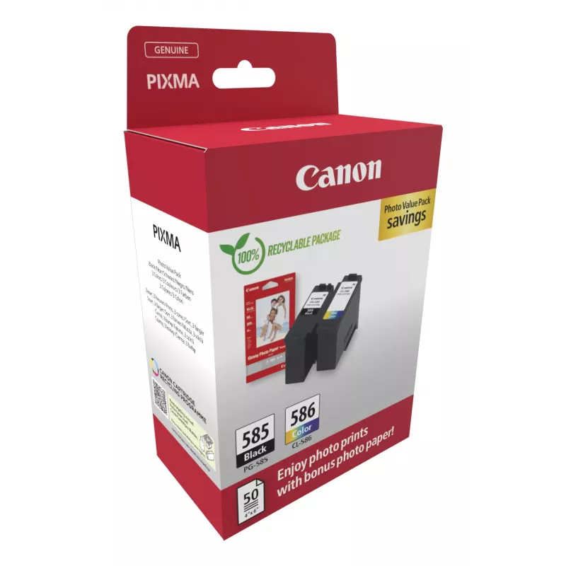 Cartuccia d'inchiostro Canon PG-585/CL-586 PVP 2 pezzi originale nero, ciano, magenta, giallo