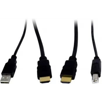 Adattatore interfaccia KVM INTER-TECH KT-150H RJ-45 (host) su uscita HDMI, con cavo, max. 1980×1080, metallo, nero