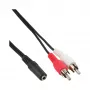 Cavo audio 2x connettore maschio RCA / connettore femmina stereo 3,5 mm 2 m InLine 89940C
