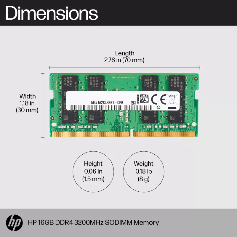 Modulo di memoria HP 16GB DDR4 3200 SODIMM