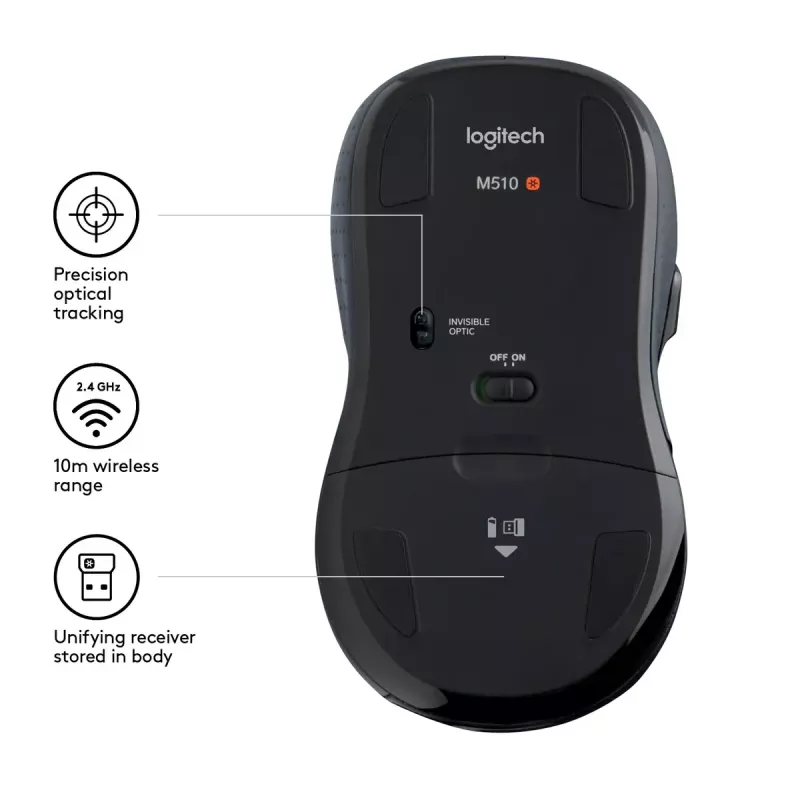 Mouse Logitech M510 RF wireless