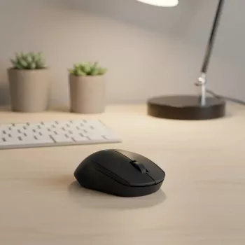 Logitech M330 SILENT PLUS — mouse wireless, per destrimani, 1000 DPI, 3 tasti, rotella di scorrimento, nero, a batteria