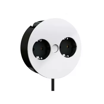 Prolunga elettrica Bachmann Twist 2 m 2 prese AC per interni bianco