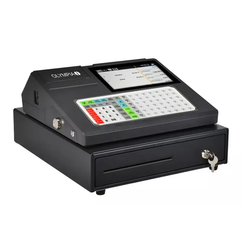 Sistema cassa Olympia K200 PLUS — stampante a trasferimento termico, 10.000 PLU, display LED