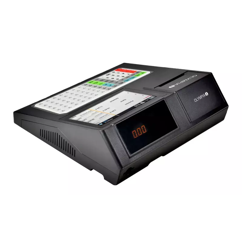 Sistema cassa Olympia K200 PLUS — stampante a trasferimento termico, 10.000 PLU, display LED