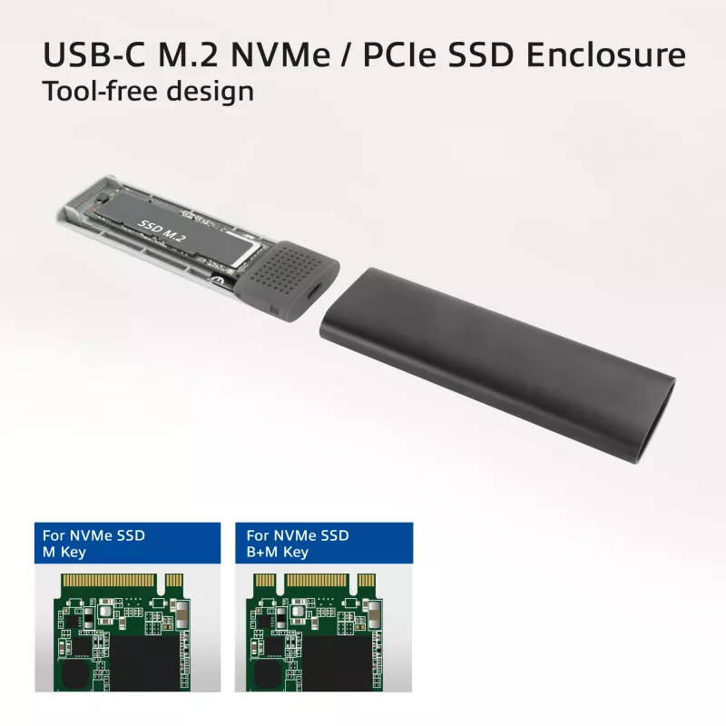 Case per SSD ACT AC1615 USB-C M.2 NVMe PCIe 10 Gbit/s nero