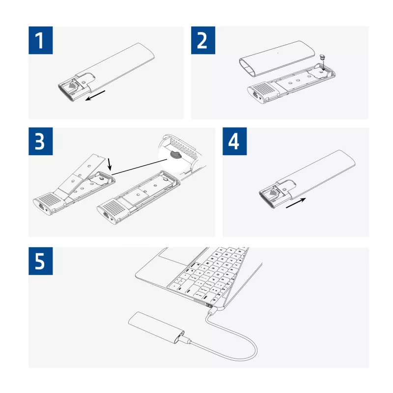 Case per SSD ACT AC1615 USB-C M.2 NVMe PCIe 10 Gbit/s nero