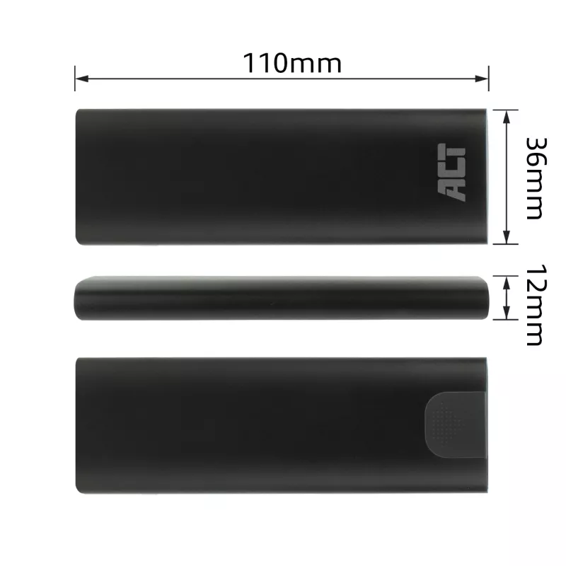 Case per SSD ACT AC1615 USB-C M.2 NVMe PCIe 10 Gbit/s nero